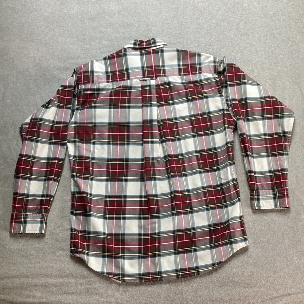 Vintage Orvis Men's Plaid Shirt - Red and Green Button Down Collar - Picture 2 of 7